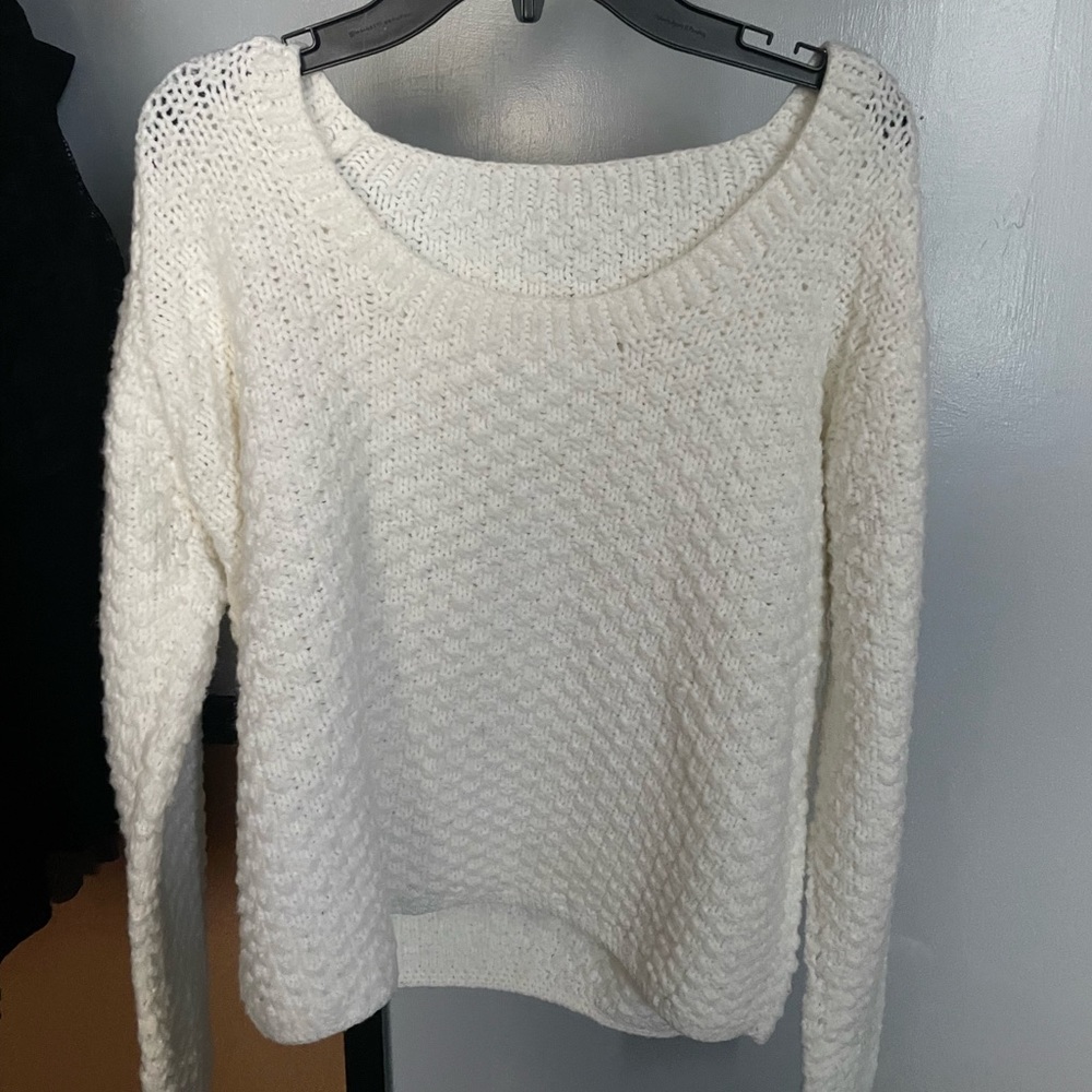 white sweater